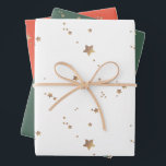 Modern Star Cherry Green White Christmas Happy Wrapping Paper Sheets<br><div class="desc">Spread holiday cheer with this festive on trend minimalist starry wrapping paper. A really simple but elegant,  unique wrapping paper that will be sure to spread holiday joy!</div>