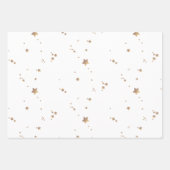 Modern Star Cherry Green White Christmas Happy Wrapping Paper Sheets (Front)