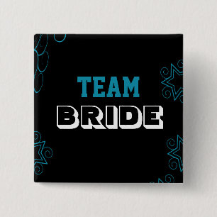 modern star floral Team Bride women Button