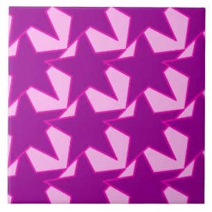 Modern Star Geometric - amethyst purple and pink Ceramic Tile