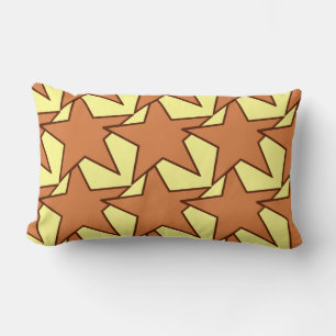 Modern Star Geometric - caramel and yellow Lumbar Pillow