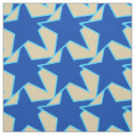 Modern Star Geometric - cobalt blue and taupe Fabric