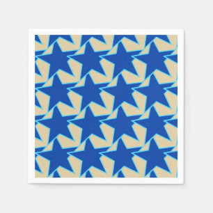 Modern Star Geometric - cobalt blue and taupe Napkins