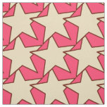 Modern Star Geometric - coral and beige Fabric