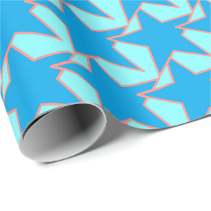 Modern Star Geometric - coral and beige Wrapping Paper