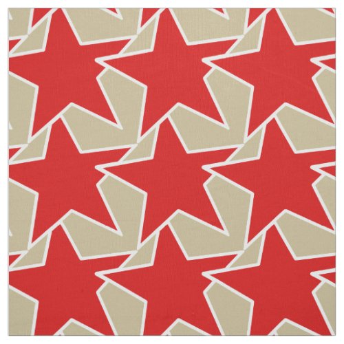 Modern Star Geometric _ deep red and taupe Fabric