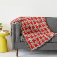 Modern Star Geometric deep red and taupe Throw Blanket Zazzle