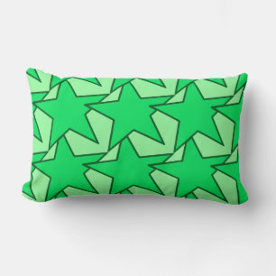 Modern Star Geometric - emerald and mint green Lumbar Pillow