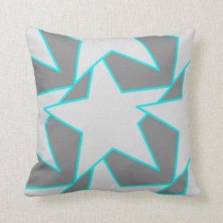 Modern Star Geometric - grey and turquoise