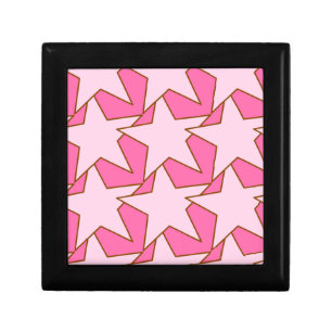 Modern Star Geometric - light and deep pink Jewelry Box