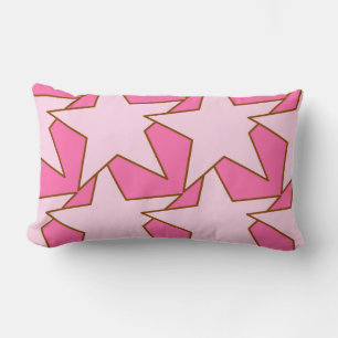 Modern Star Geometric - light and deep pink Lumbar Pillow
