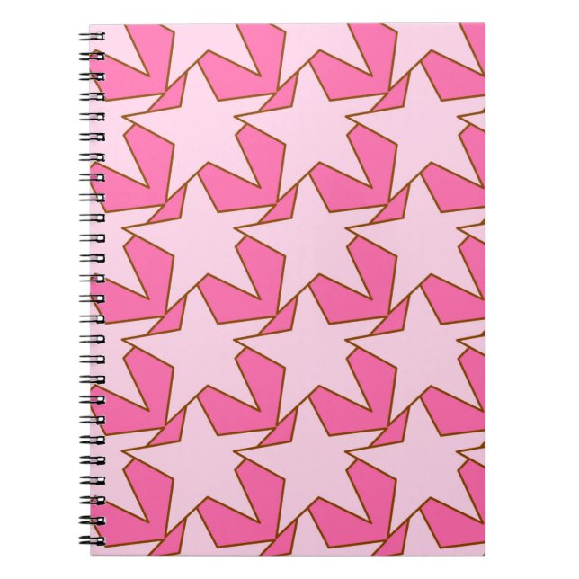 Modern Star Geometric - light and deep pink Notebook (Front)