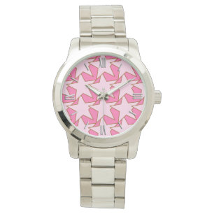 Modern Star Geometric - light and deep pink Watch