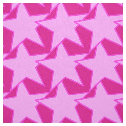 Modern Star Geometric - pale pink and fuchsia Fabric