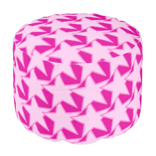 Modern Star Geometric - pale pink and fuchsia Pouf