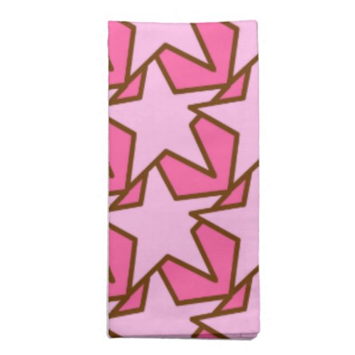 Modern Star Geometric Pattern Coral  Pastel Pink Cloth Napkin