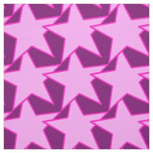Modern Star Geometric - pink and amethyst purple Fabric