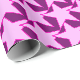 Modern Star Geometric - pink and amethyst purple Wrapping Paper