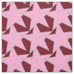 Modern Star Geometric - pink and burgundy Fabric