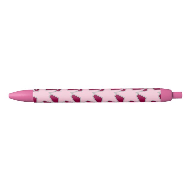Modern Star Geometric - pink and burgundy Pen (Front)