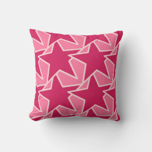 Modern Star Geometric -pink and wine Throw Pillow