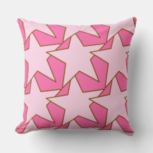 Modern Star Geometric - Shades of coral pink Throw Pillow