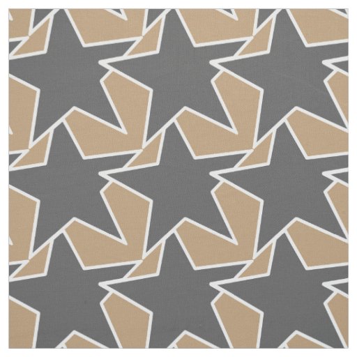 Modern Star Geometric - taupe and grey / gray Fabric
