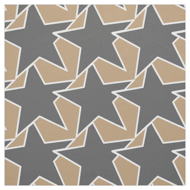 Modern Star Geometric - taupe and grey / gray Fabric (Swatch)