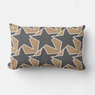 Modern Star Geometric - taupe and grey / gray Lumbar Pillow