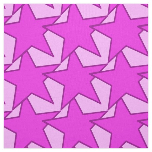 Modern Star Geometric - violet and pink Fabric