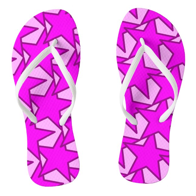 Modern Star Geometric - violet and pink Flip Flops (Footbed)