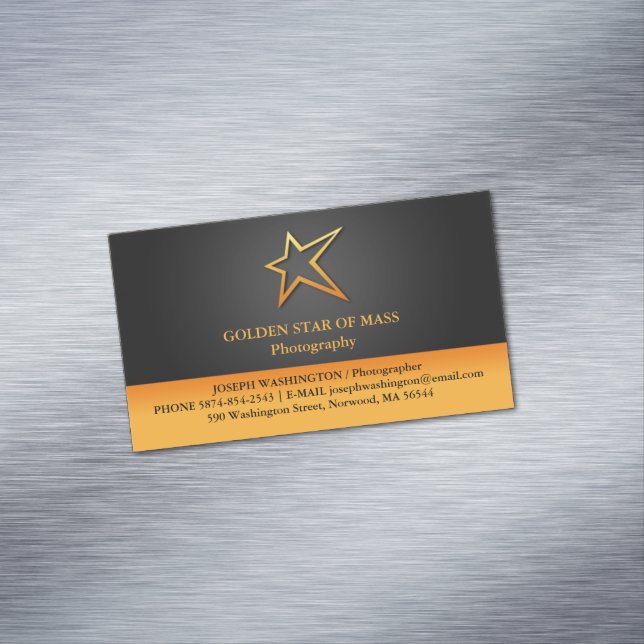 Modern Star Logo Business Card Magnet (In Situ)