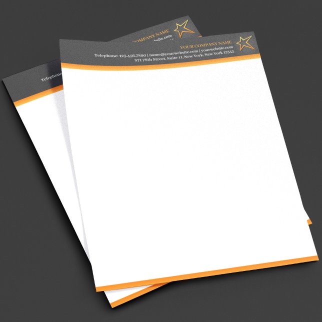 Modern Star Logo Business Letterhead Template (Creator Uploaded)