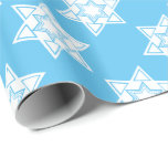 Modern Star of David Hanukkah Wrapping Paper<br><div class="desc">Wrap your gifts in a beautiful and meaningful way with this modern Star of David wrapping paper. The design features a repeating pattern of white,  stylized Stars of David on a calming light blue background. This elegant and clean design is perfect for celebrating Hanukkah or other special occasions.</div>