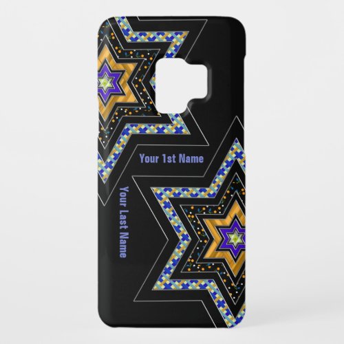 Modern Star of David on Black Personalized Case_Mate Samsung Galaxy S9 Case