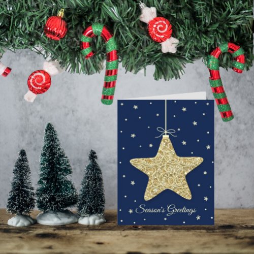 Modern Star Ornament Christmas Photo Holiday Card