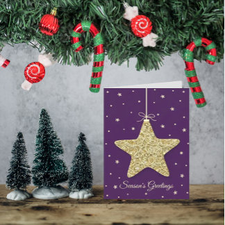 Modern Star Ornament Christmas Photo Holiday Card