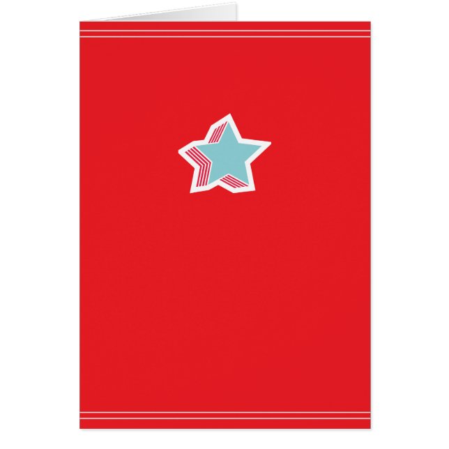 Modern Star Red Greeting Card (Front)