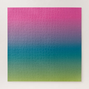 Modern Star Sky Gradient Rainbow Colorful Pink Jigsaw Puzzle