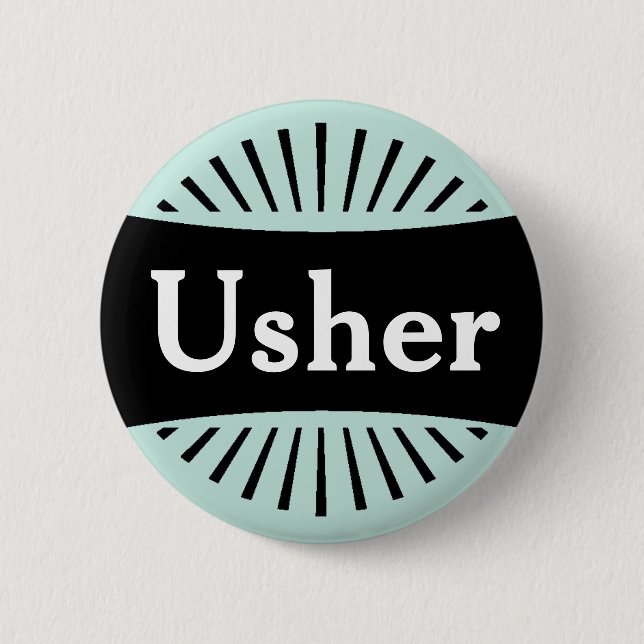 Modern Starburst Design Name Tag Pinback Button (Front)