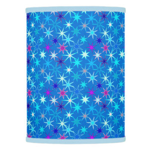 Modern Starburst Print, Deep Cerulean Blue Lamp Shade