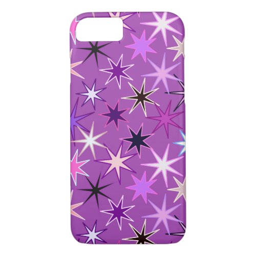 Modern Starburst Print Violet Purple and Orchid iPhone 87 Case