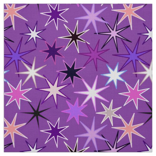 Modern Starburst Print Violet Purple and Orchid Fabric