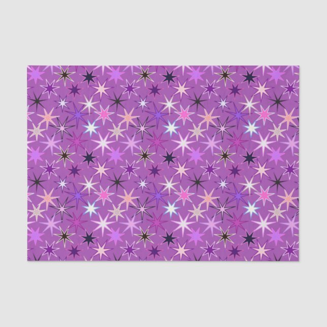 Modern Starburst Print, Violet Purple and Orchid Tissue Paper (Front)