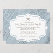 Modern Starfish Beach Bridal Shower Invitations (Front/Back)