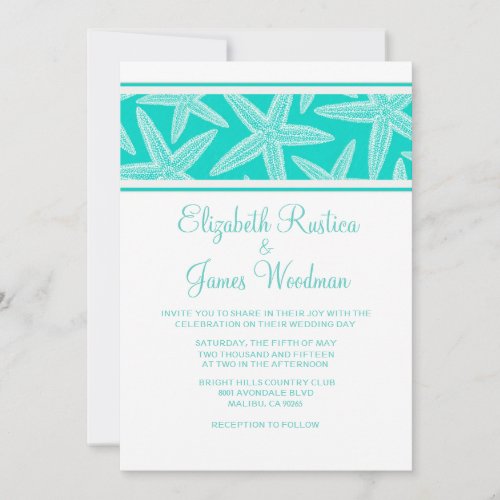 Modern Starfish Wedding Invitations