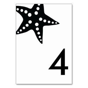 Modern Starfish Wedding Table Number Cards