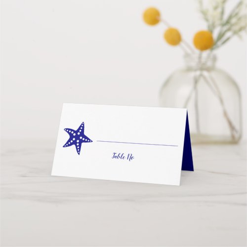 Modern Starfish Wedding Table Number Place Card