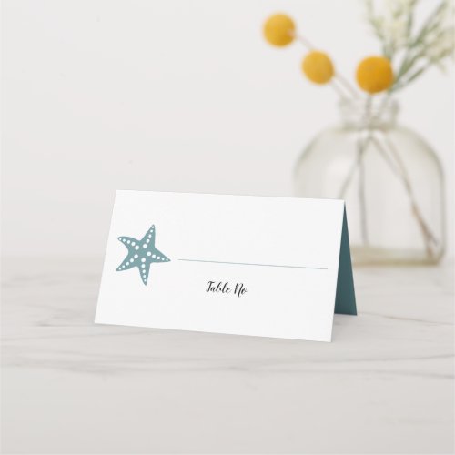 Modern Starfish Wedding Table Number Place Card