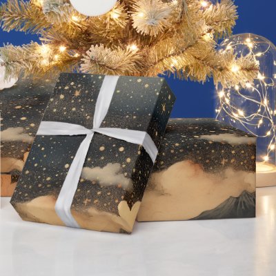 Modern Starry Night Seamless Pattern Wrapping Paper